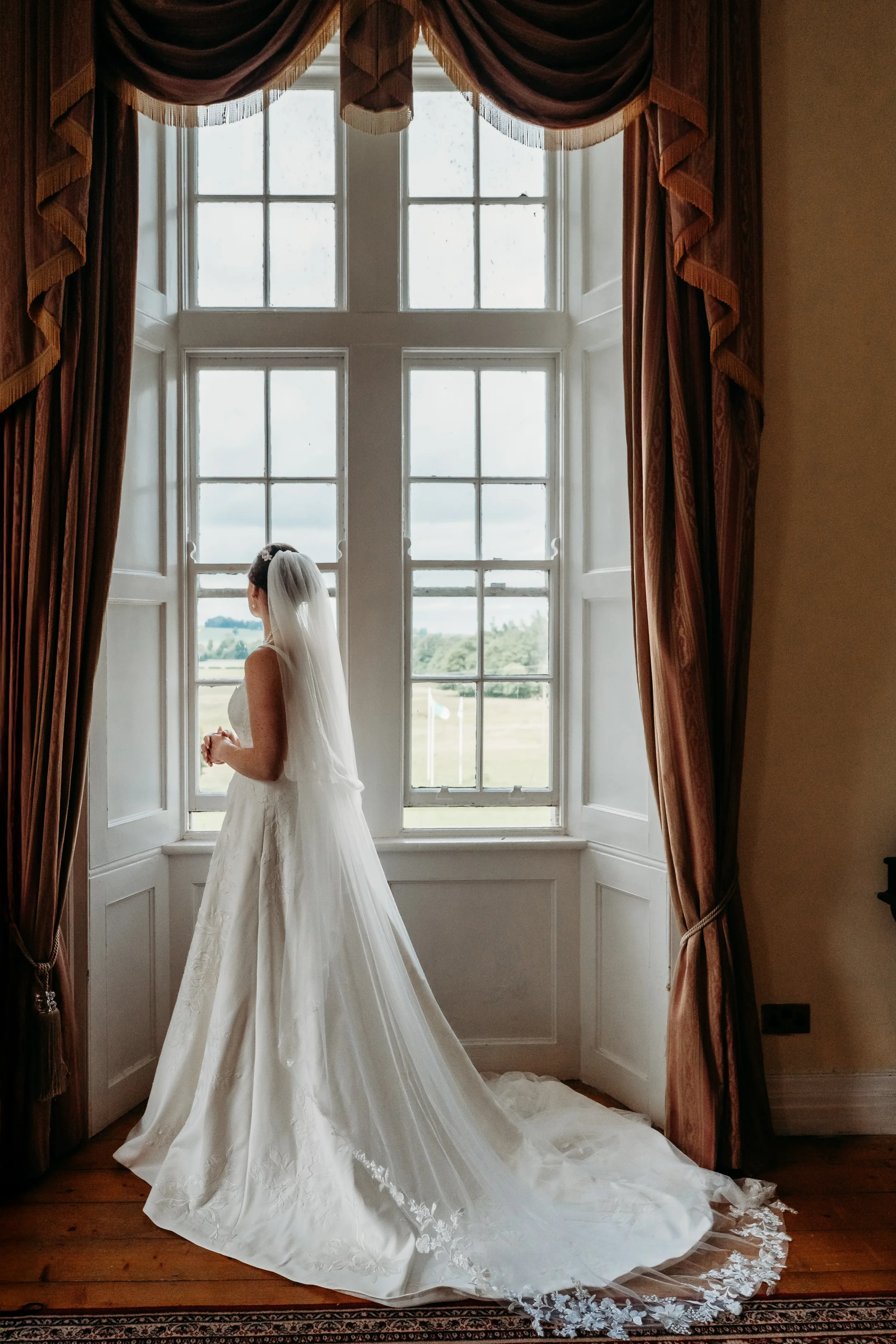 Krystial and Kurtis portrait at their castle wedding