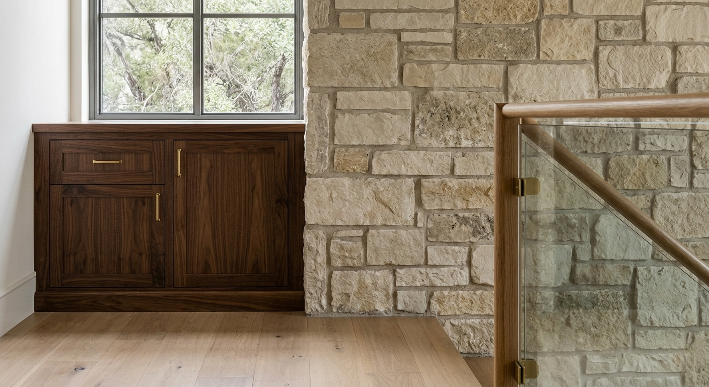 Architectural craftsmanship detail by Riverbend Hill Country Homes