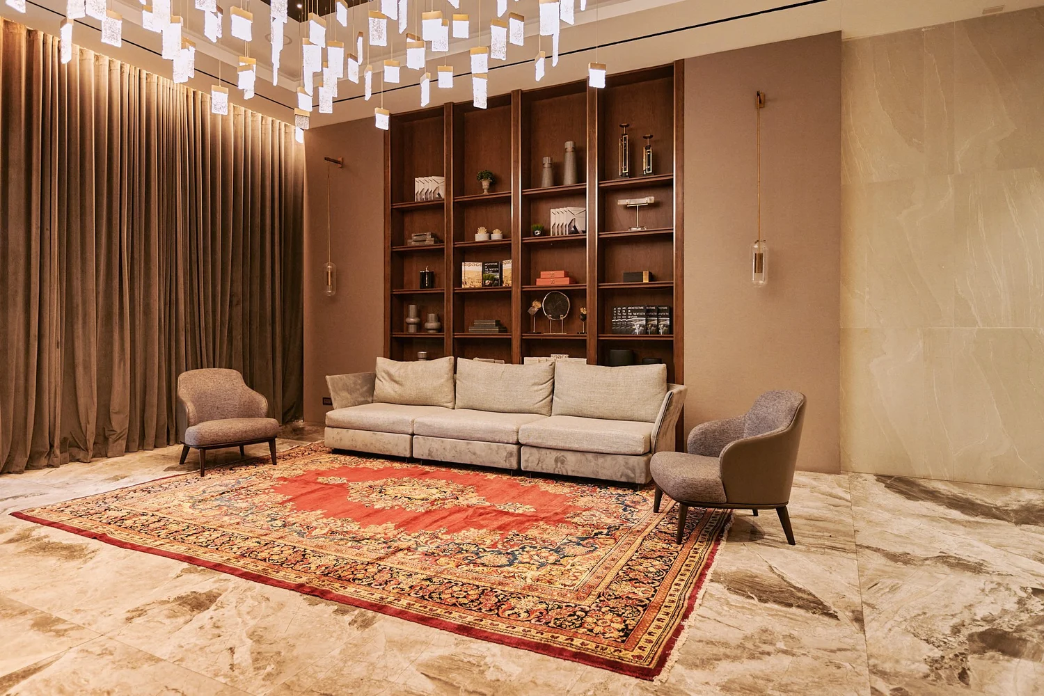 Farzam Carpets luxury interior red rug