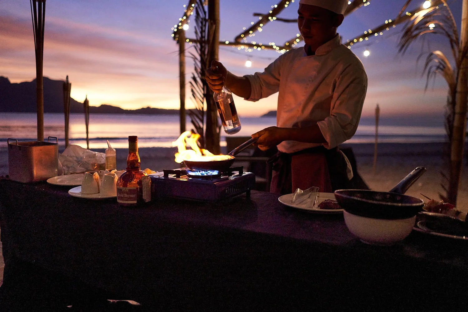 Seda Lio resort beach chef sunset dining