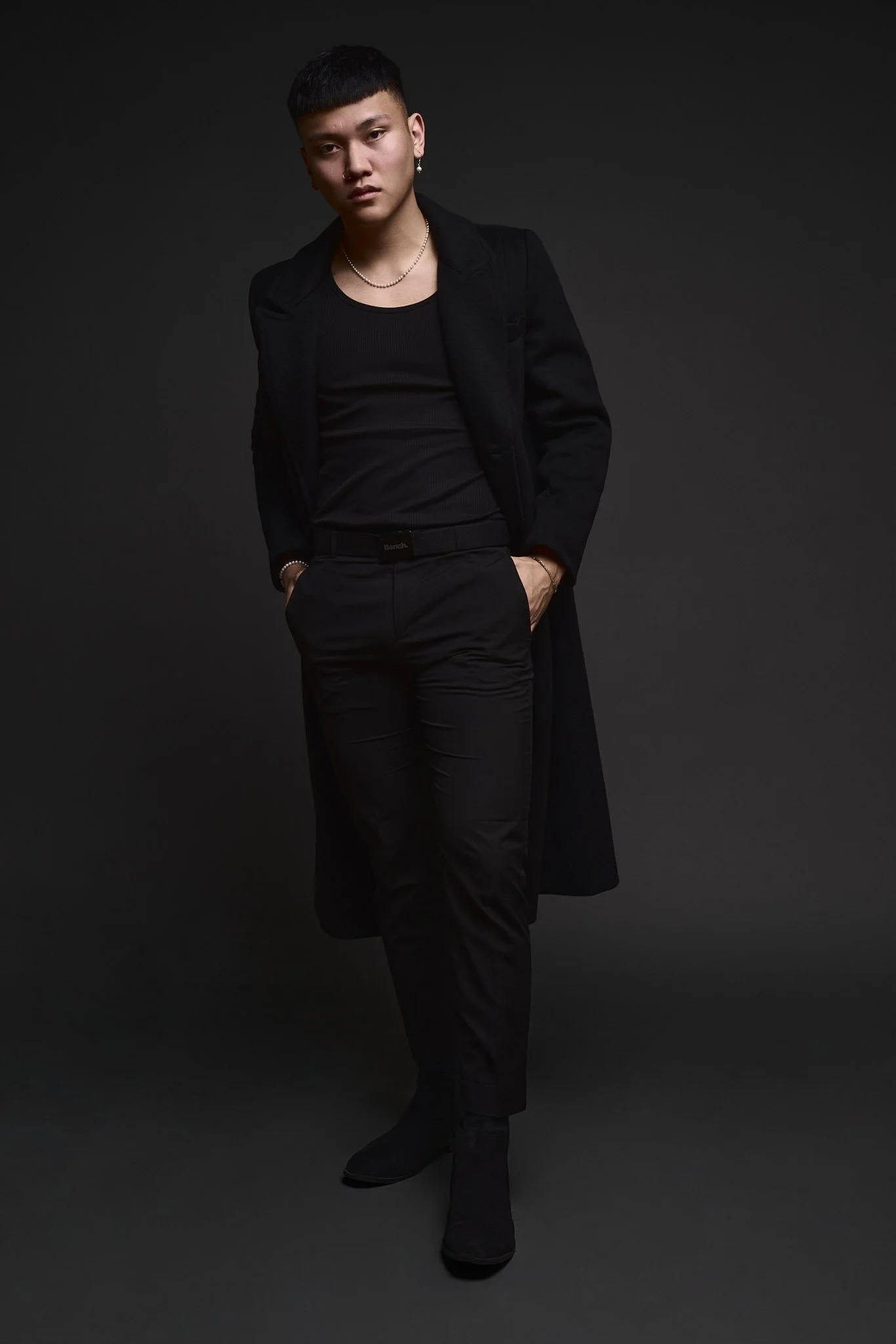 Bench menswear campaign long coat full length