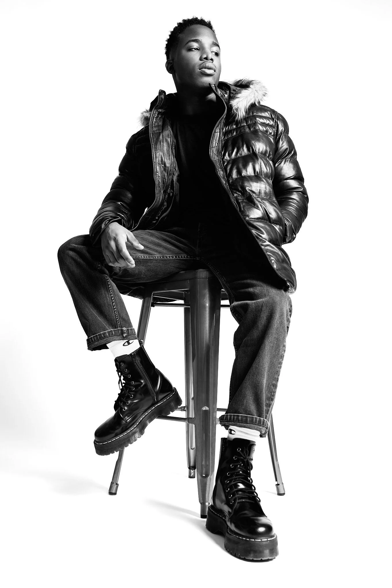 FAD Closet campaign puffer jacket studio