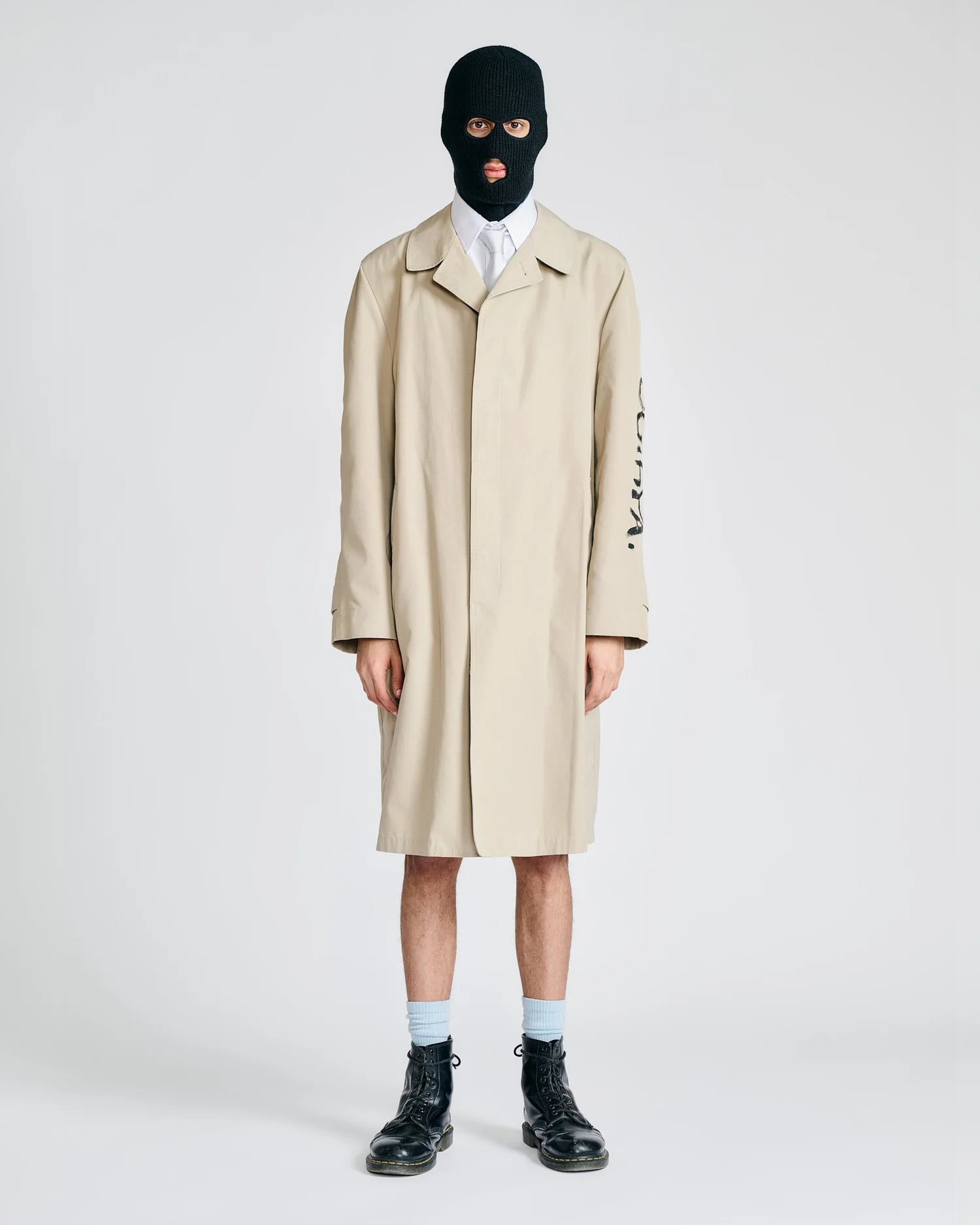 Conceptual fashion editorial menswear full length