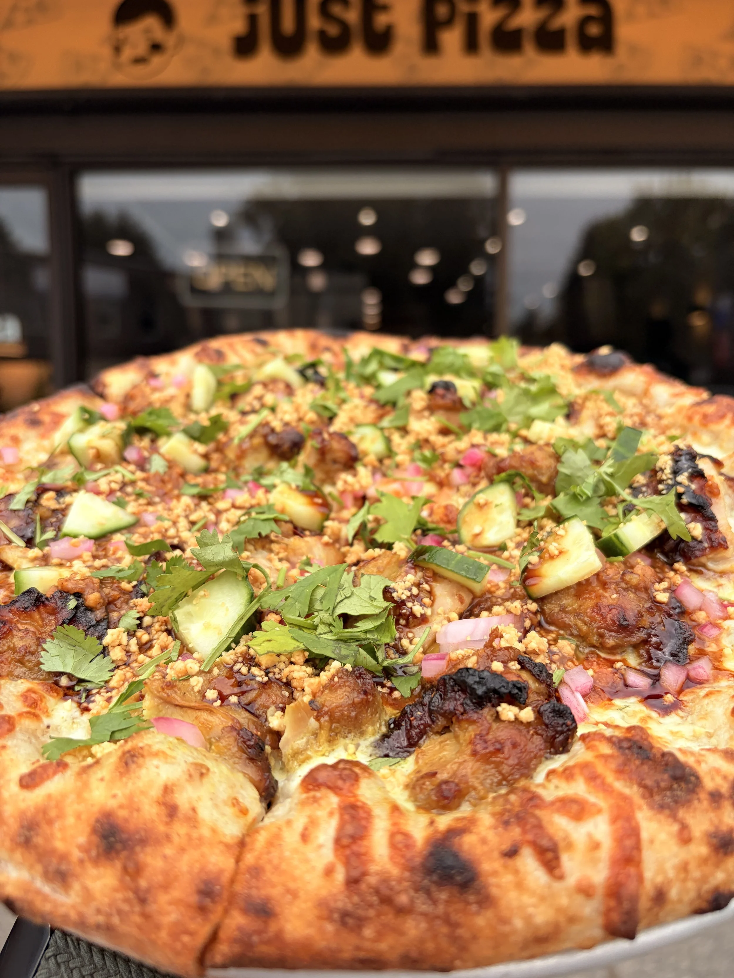 Peanut Chicken Satay Pizza — September feature