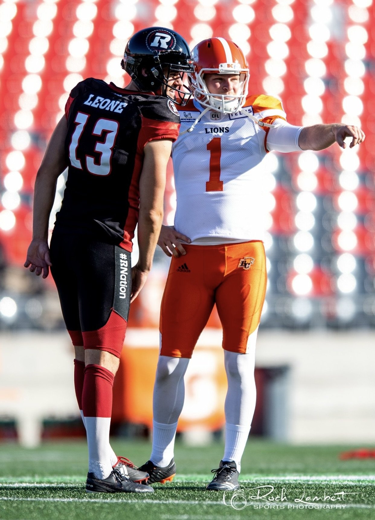 Ty Long playing for the BC Lions in the CFL