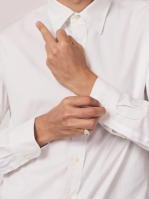 Colour fashion detail of white shirting
