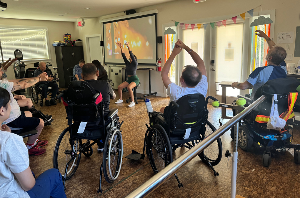 Movement class led by a physiotherapist at CONNECT Langley