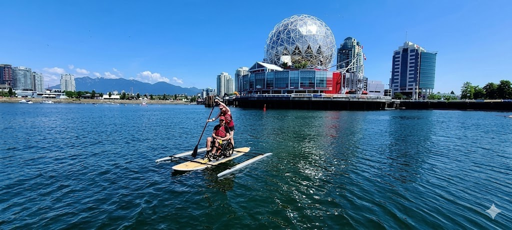 Adaptive kayaking near Science World in Vancouver with a CONNECT coach