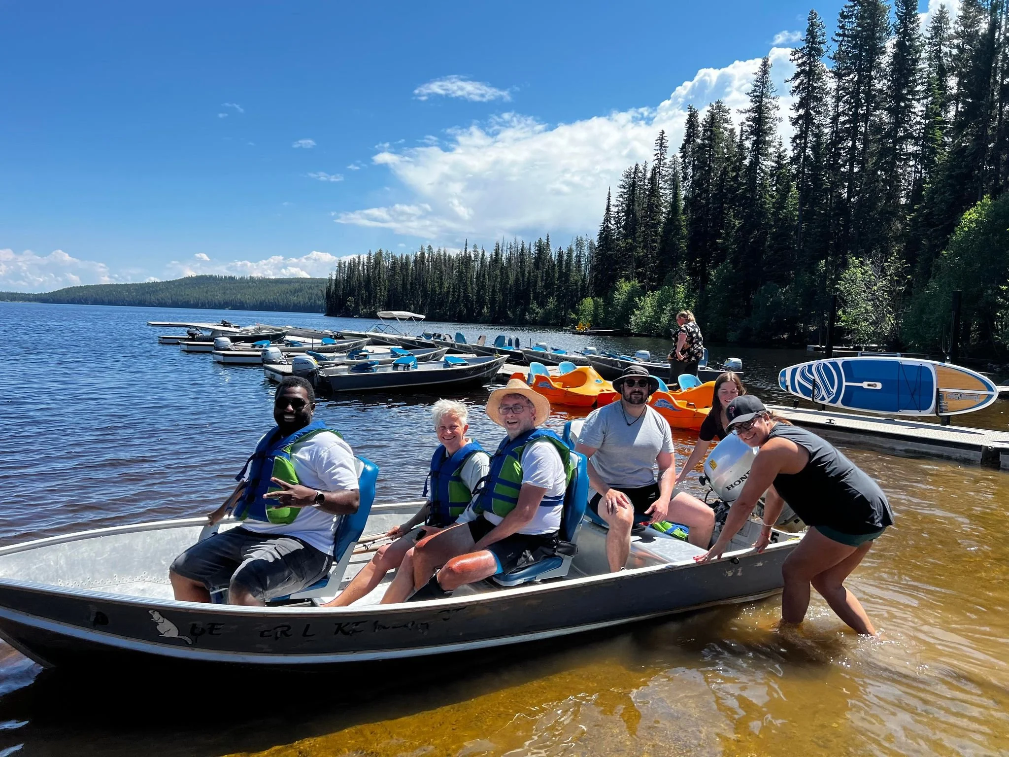 Boating on Wood Lake near CONNECT Lake Country
