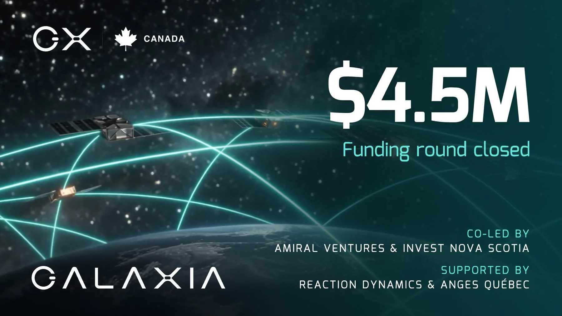 Galaxia $4.5M funding announcement graphic