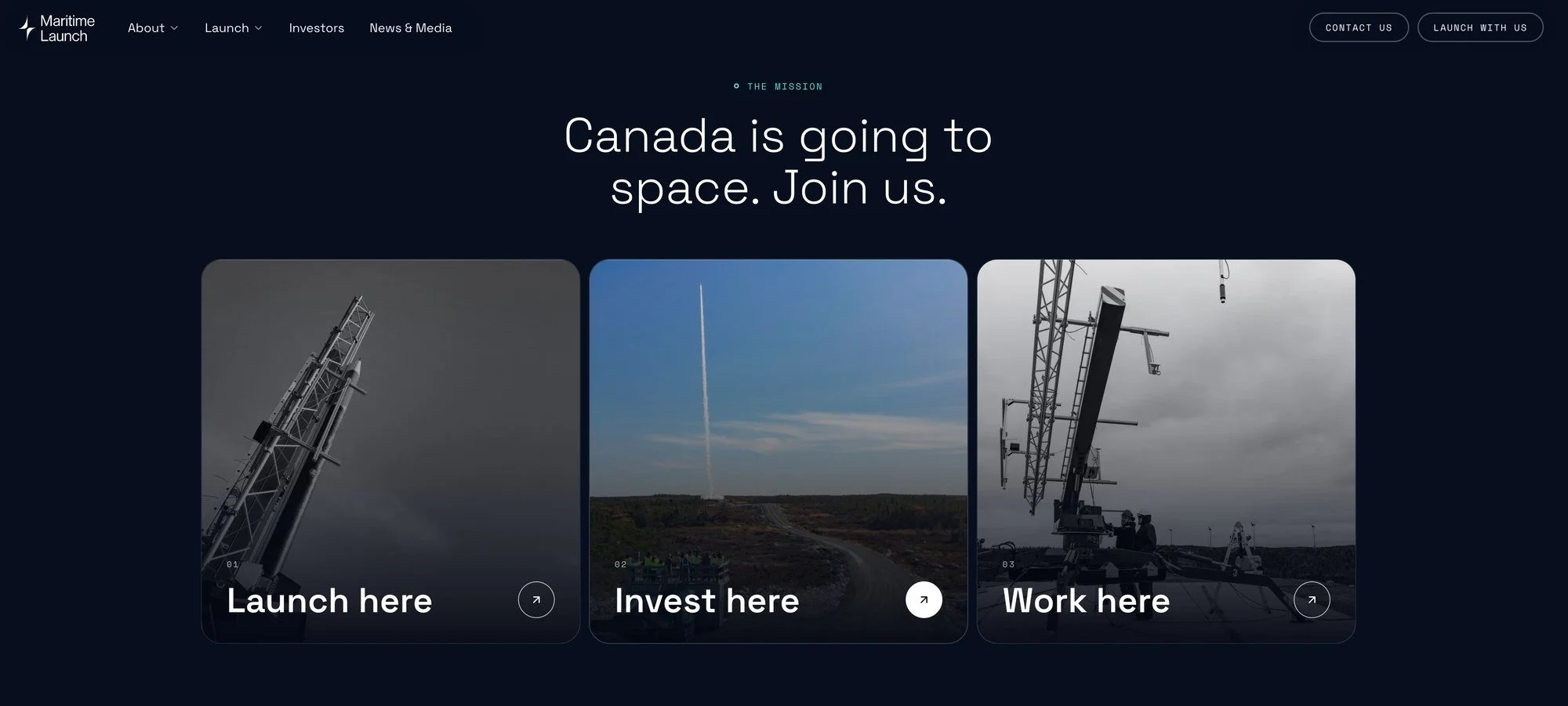 Maritime Launch website: mission section