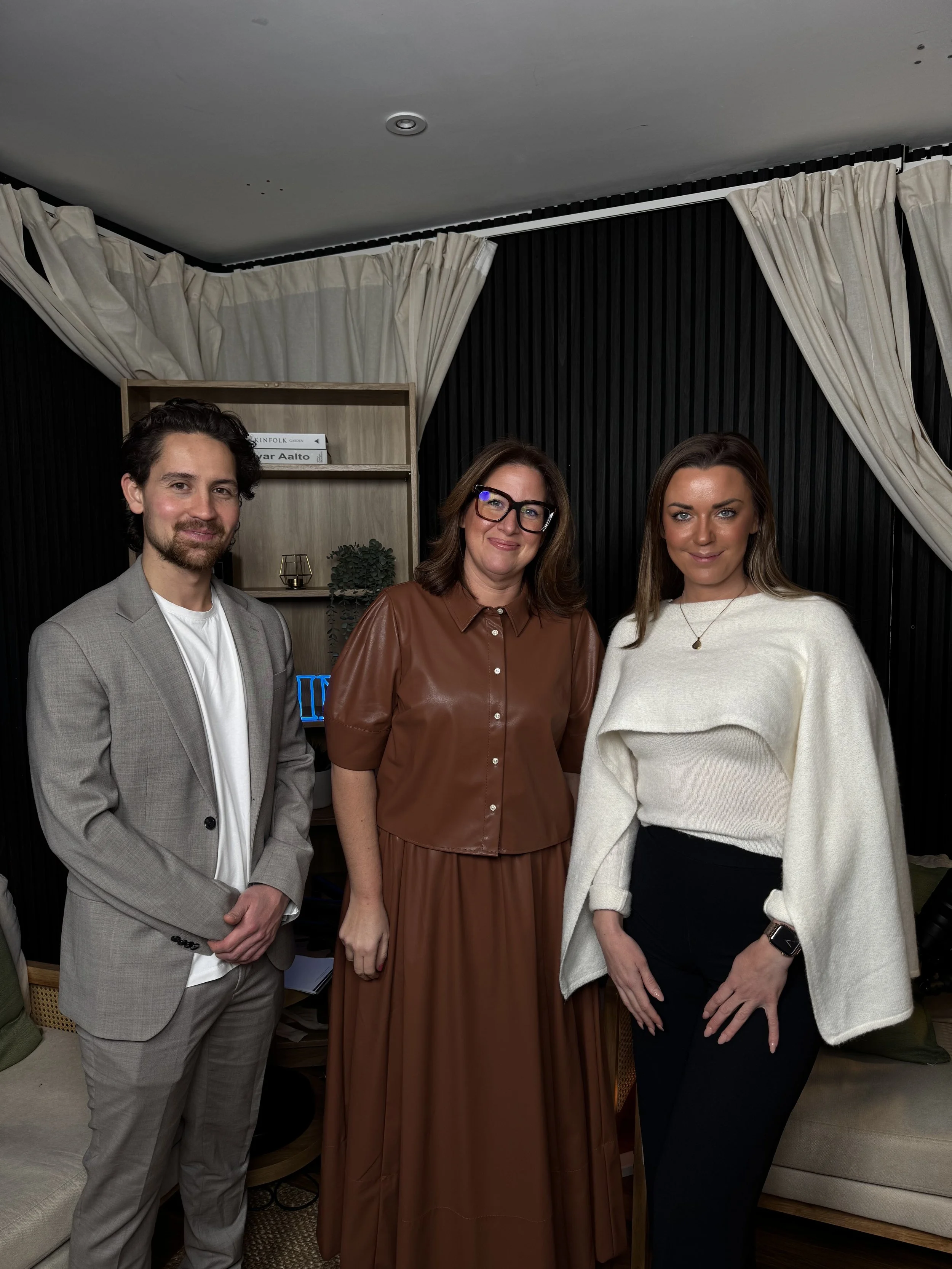 Natasha Wallace with the Brainz Magazine studio team