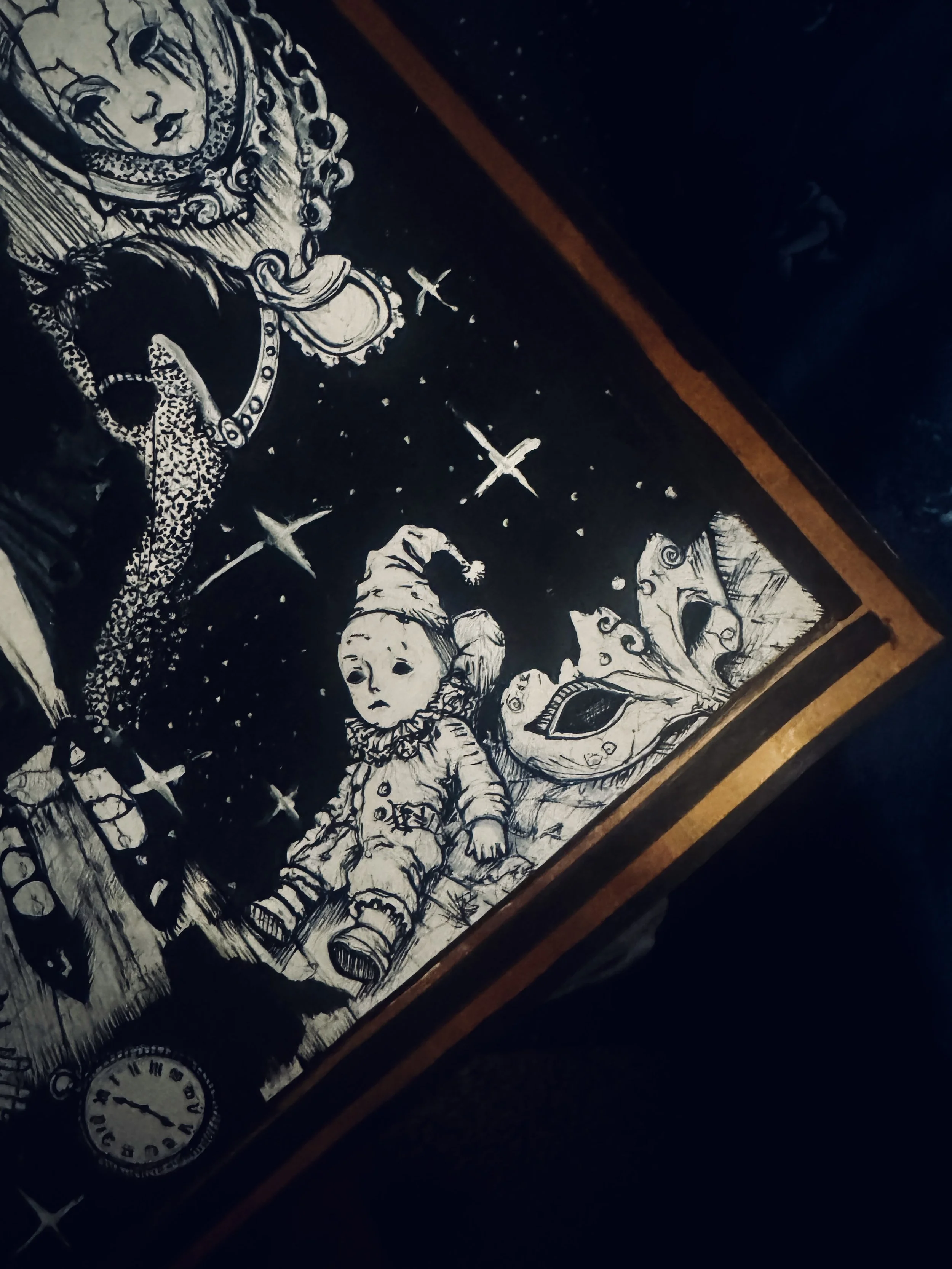 Expressive black ink artwork by April Martin