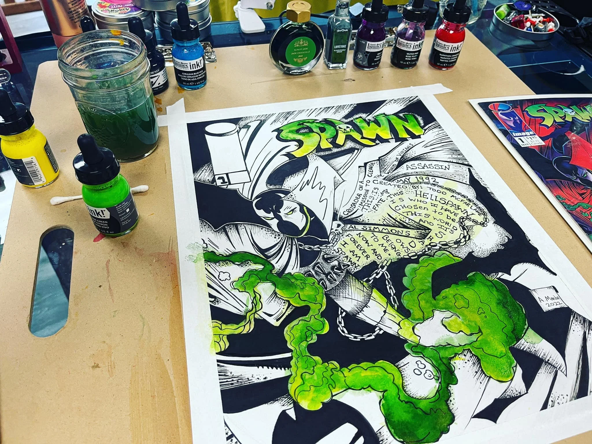 Spawn artwork process by April Martin