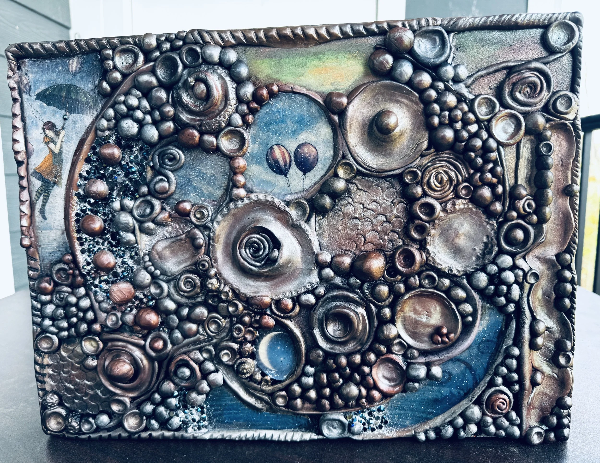 The Girl Who Carries the Storm, original tactile meditation artwork