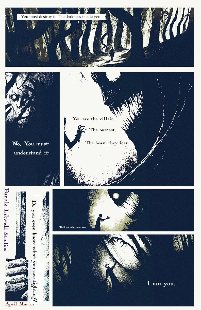 The Darkness Inside complete comic page by April Martin