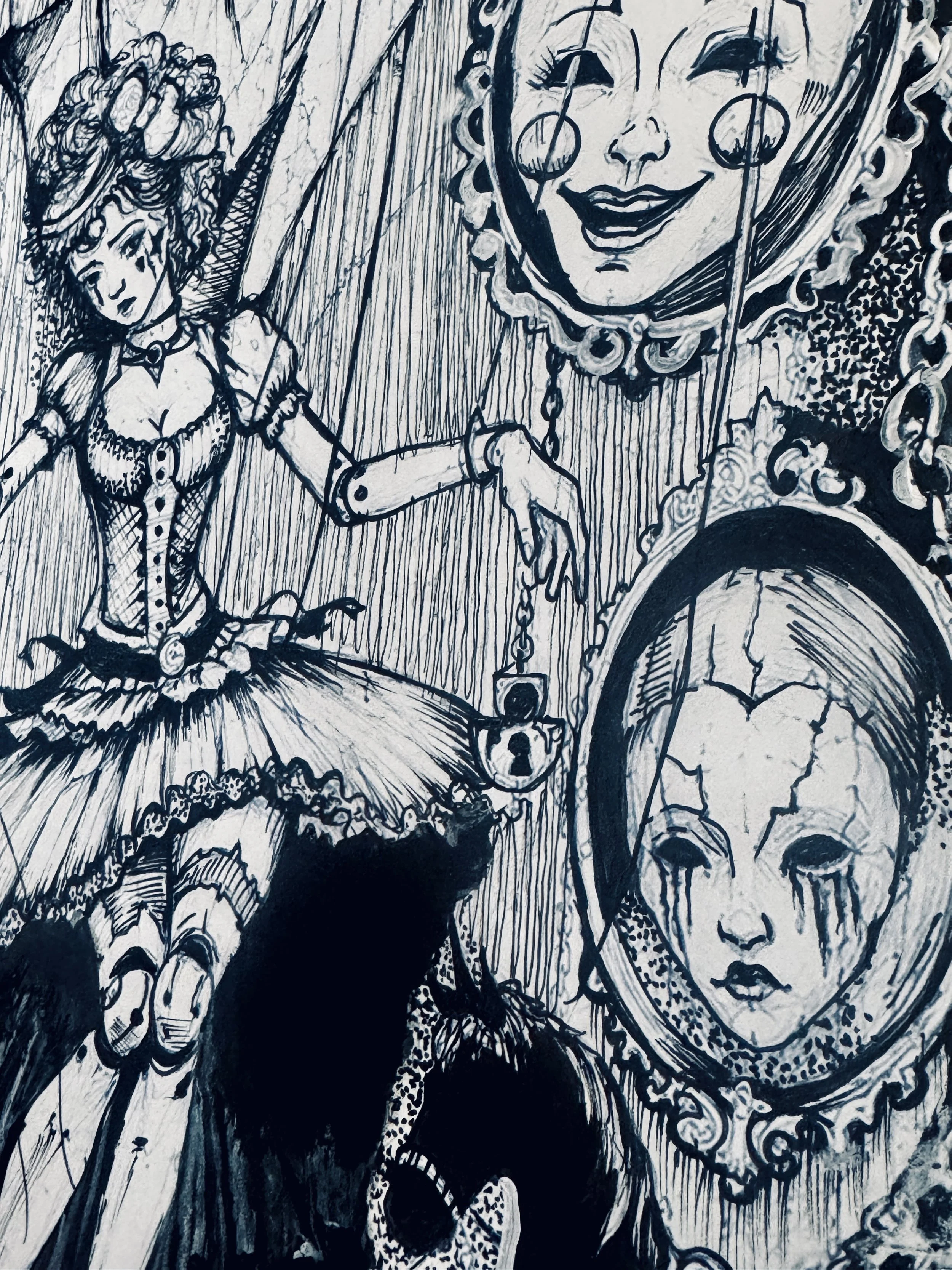 Detailed traditional ink drawing by April Martin