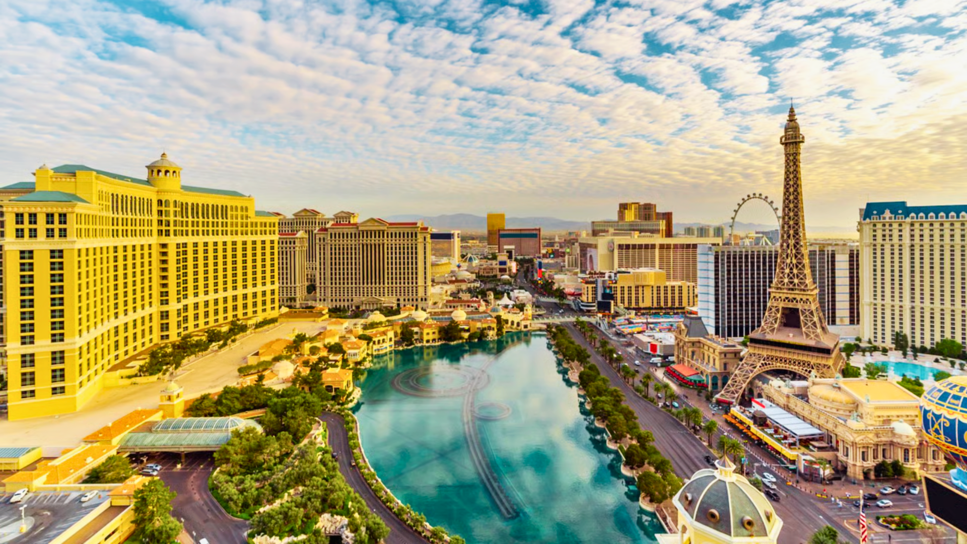 The Las Vegas Strip skyline on a clear day
