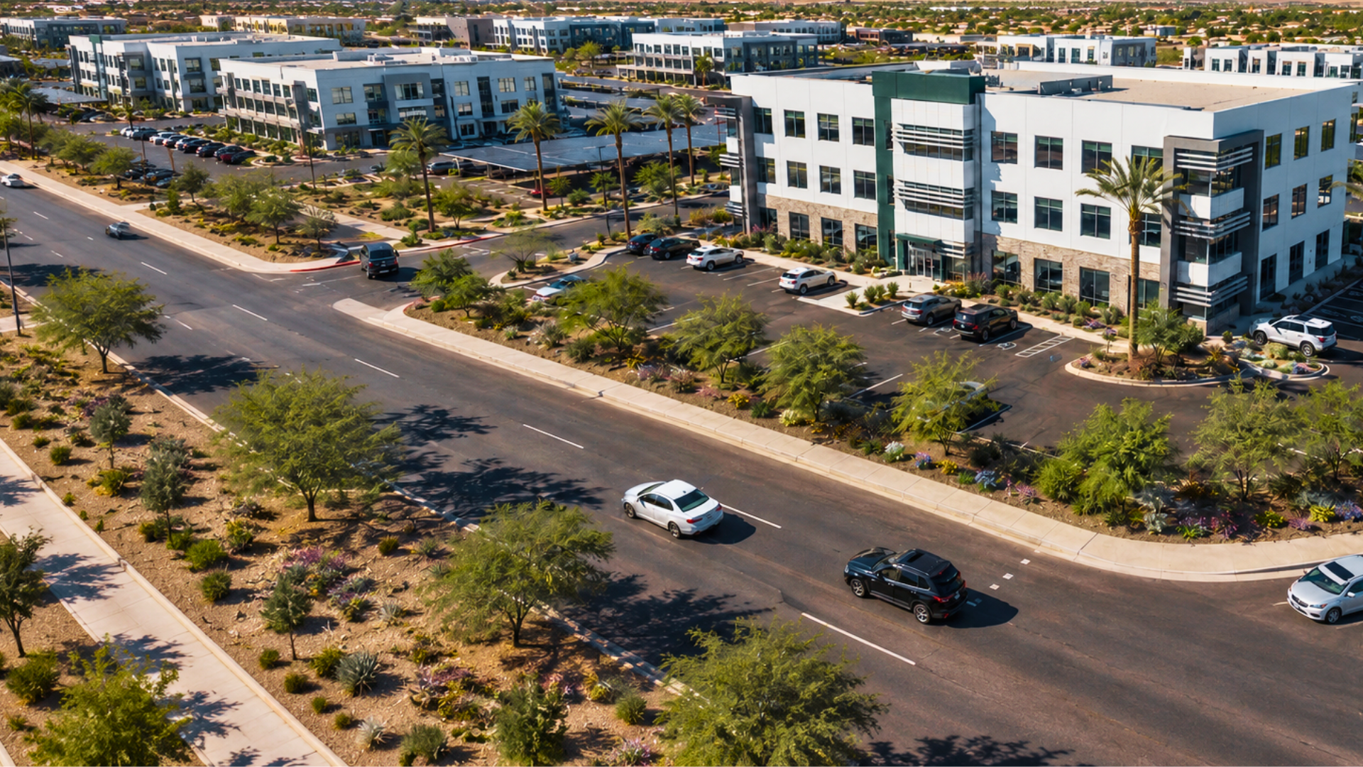 Aerial view of a Las Vegas office park