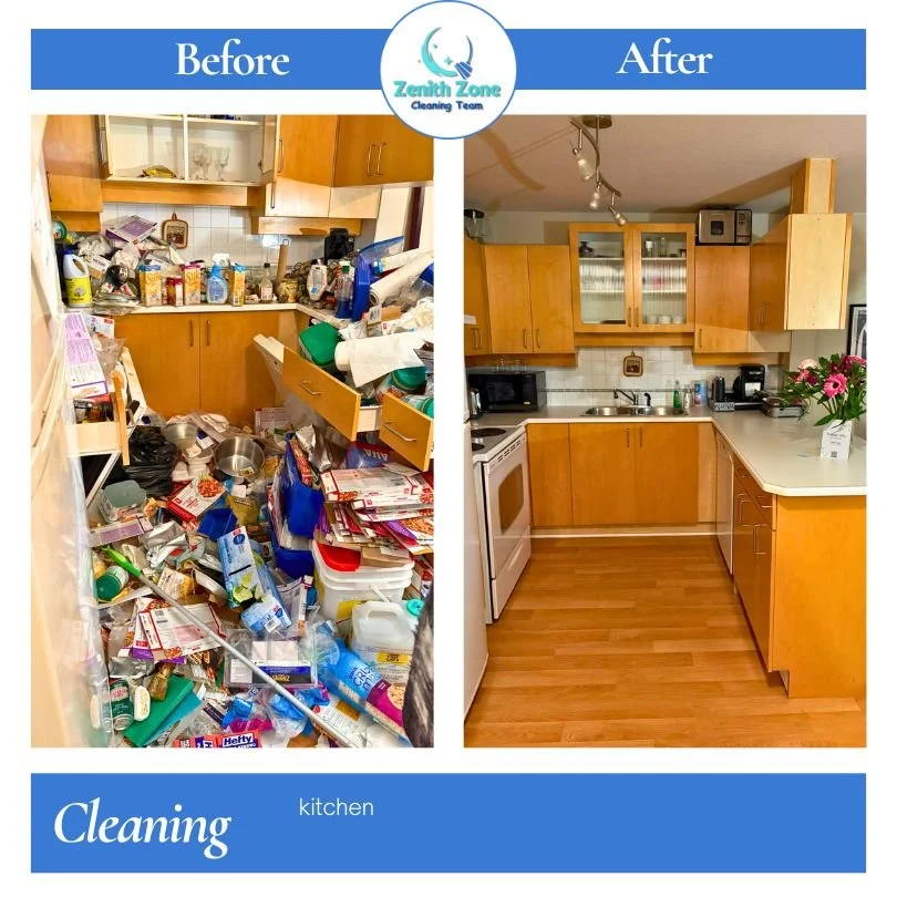 Kitchen deep cleaning Burnaby, sink scrubbing, countertop sanitizing and appliance cleaning