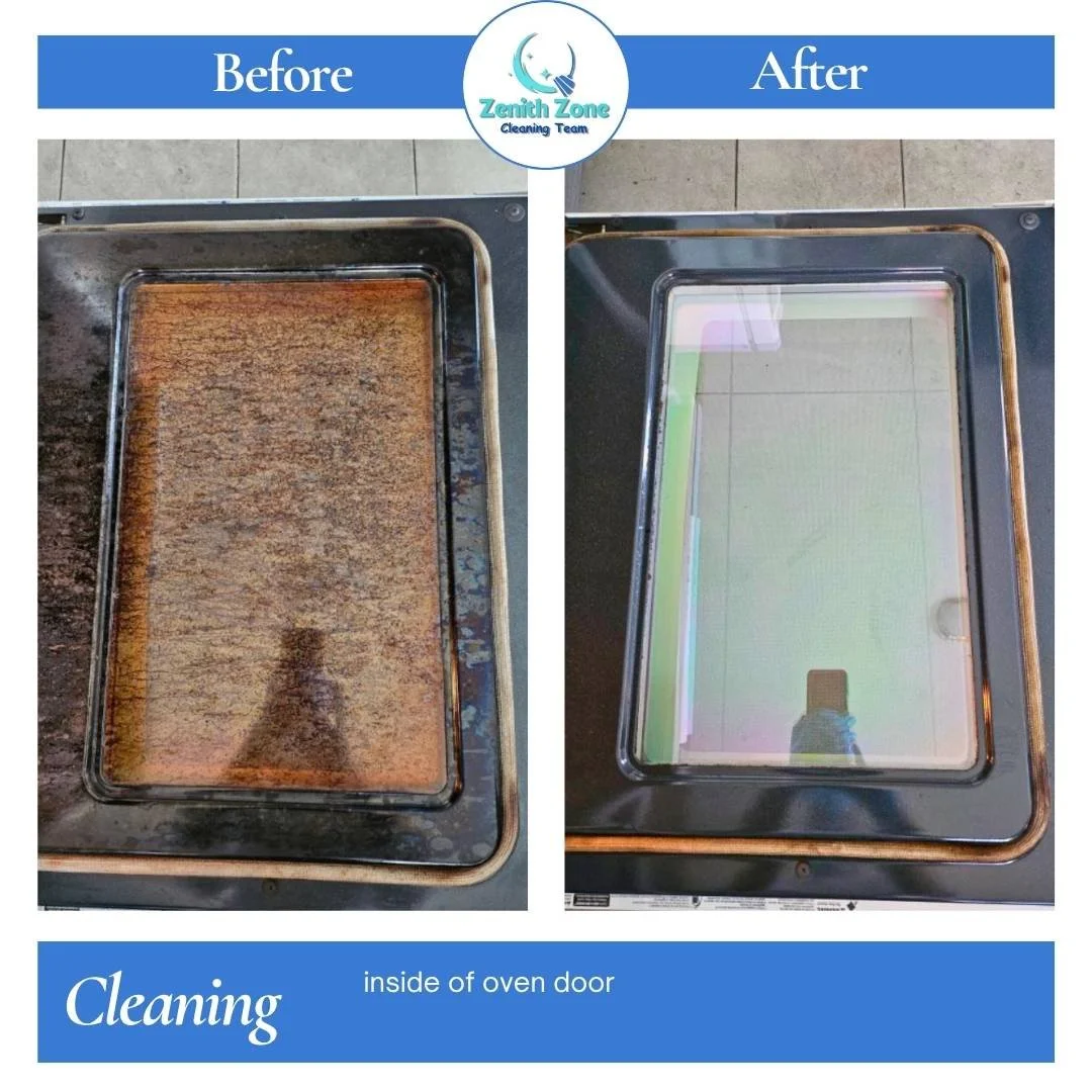 Kitchen appliance deep clean Port Moody, oven front wiping, fridge shining and microwave interior care