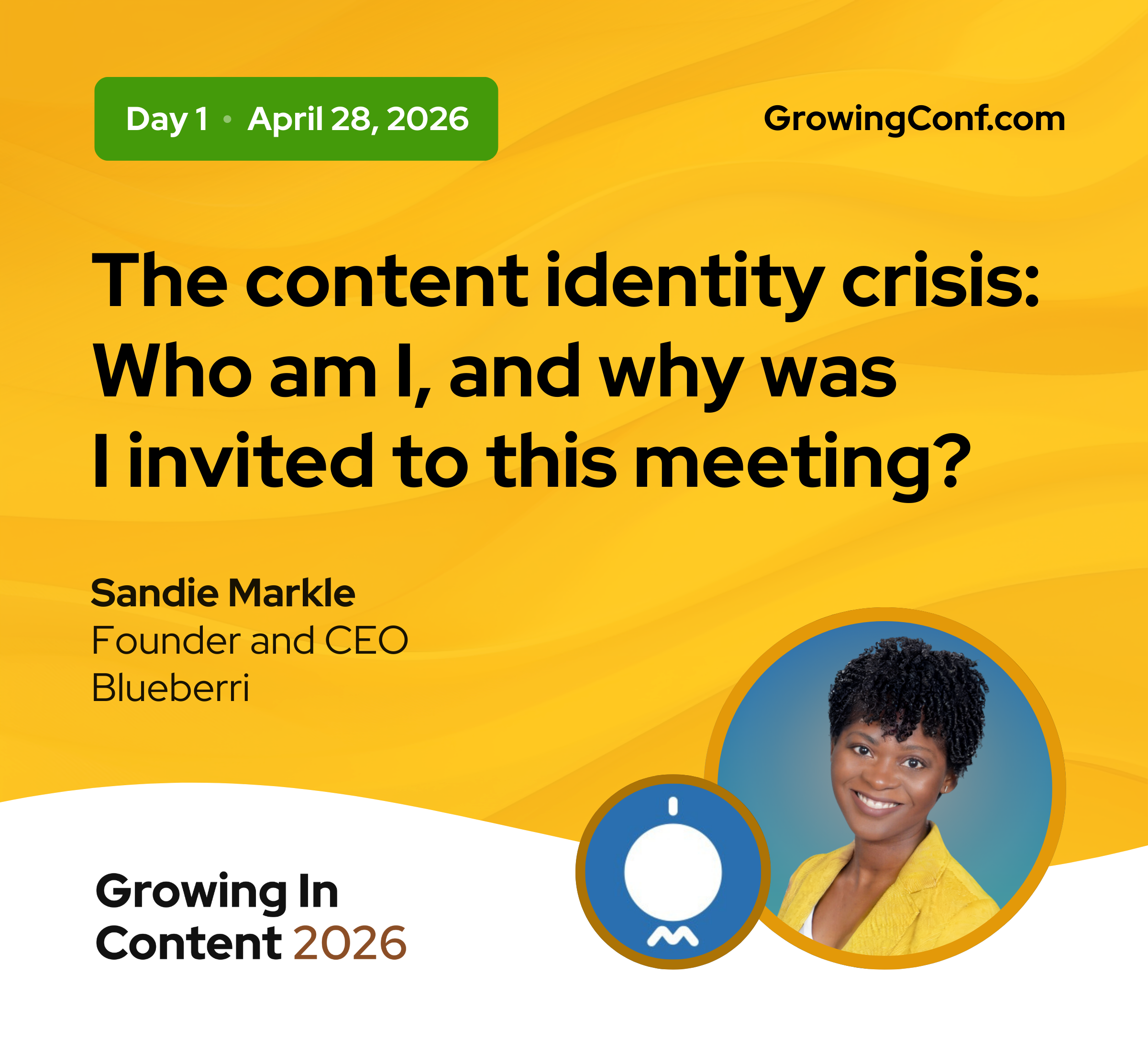 Growing in Content session featuring Sandie Markle
