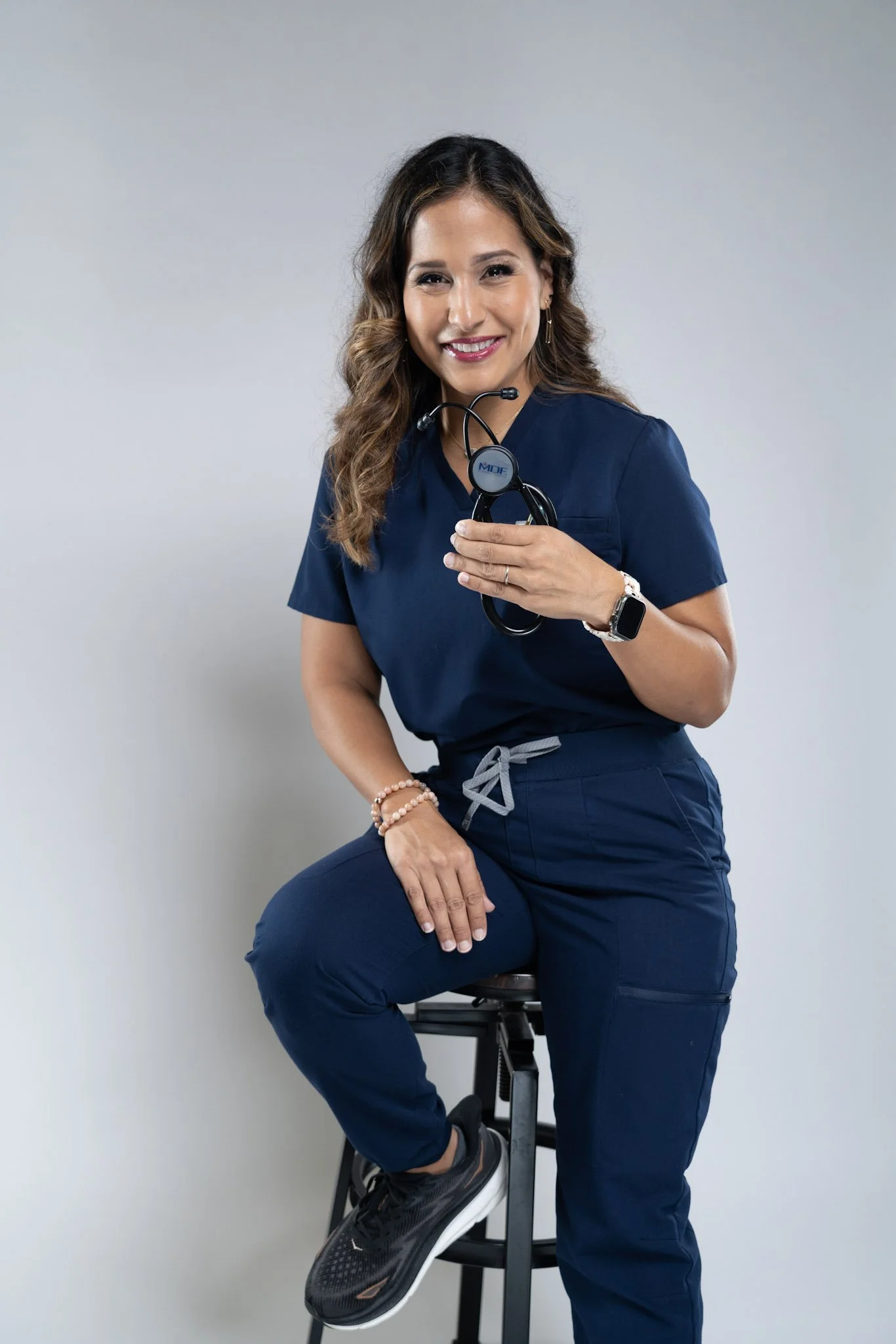 Dr. V in scrubs