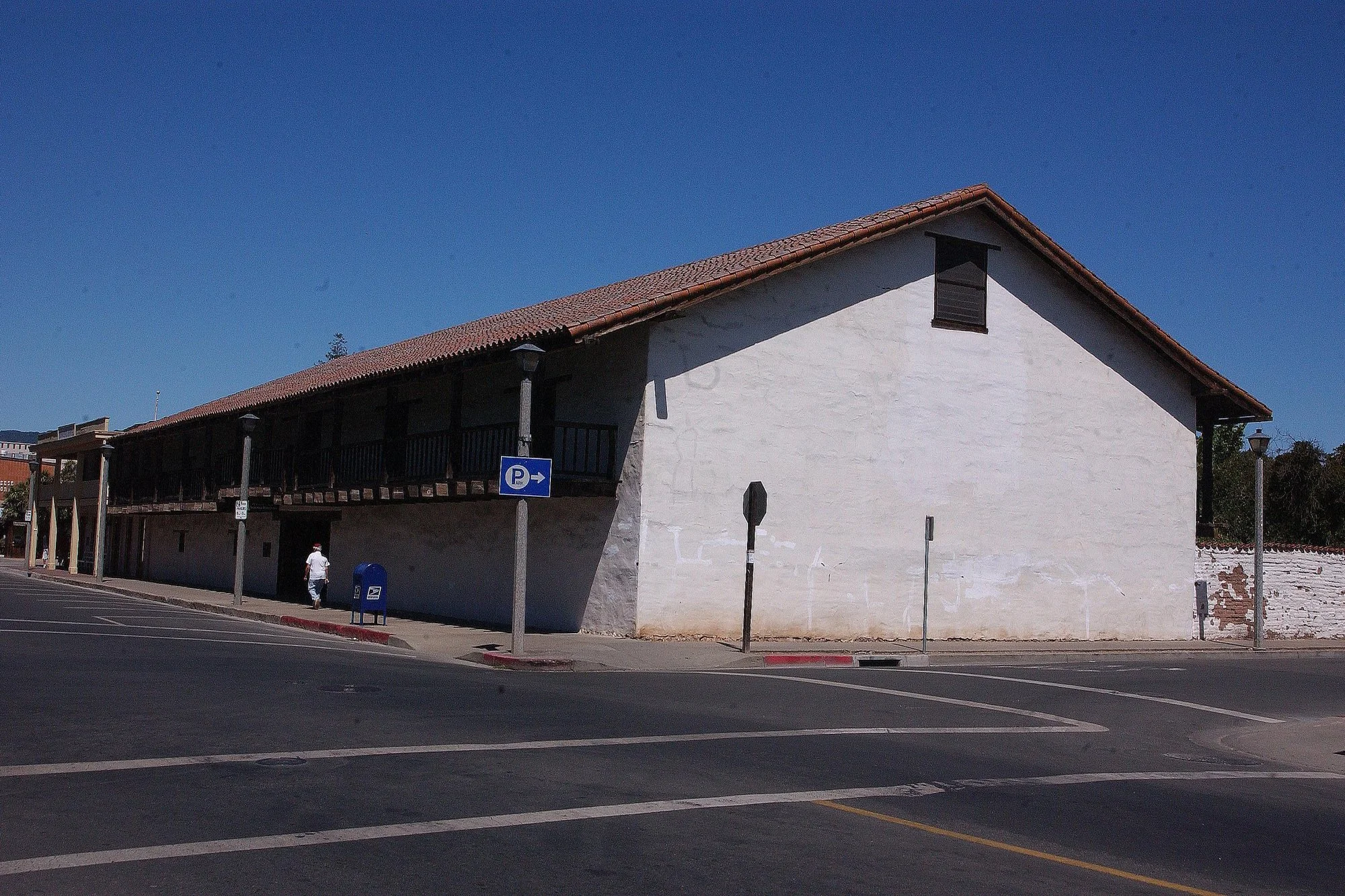 Two-story adobe Sonoma Barracks facing Sonoma Plaza