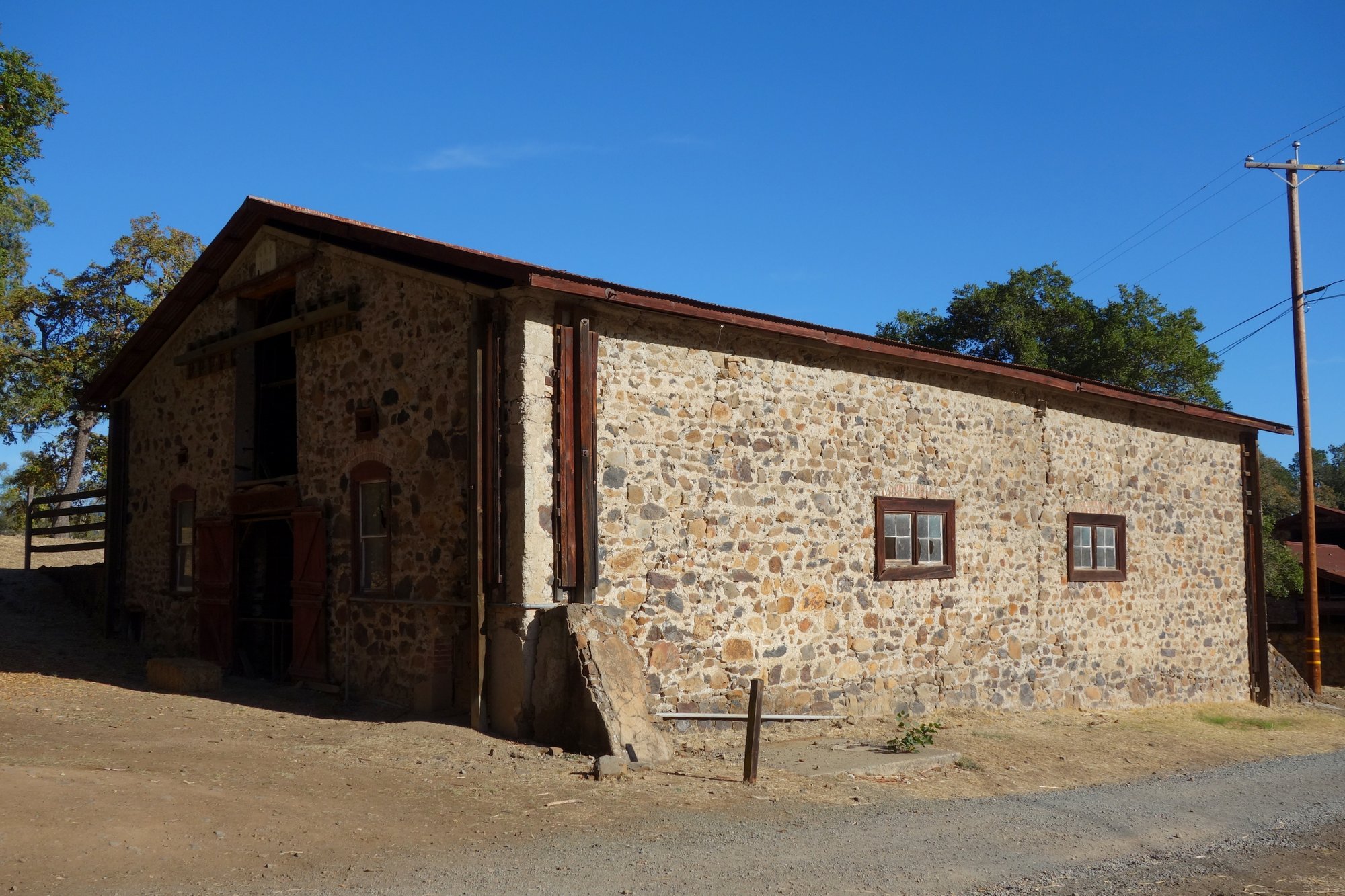 Historic stone Sherry Barn at Jack London's Beauty Ranch in Glen Ellen
