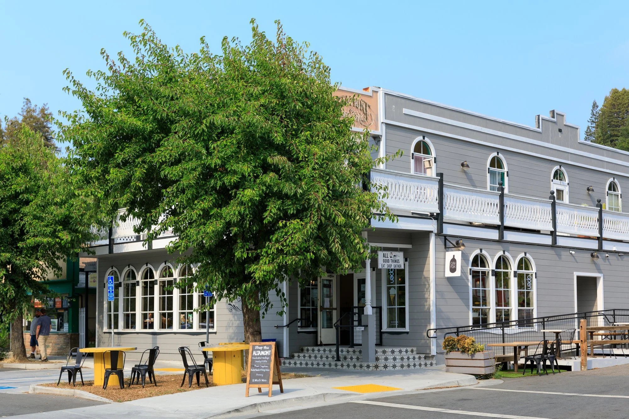 Historic two-story Altamont General Store building on Occidental's main street