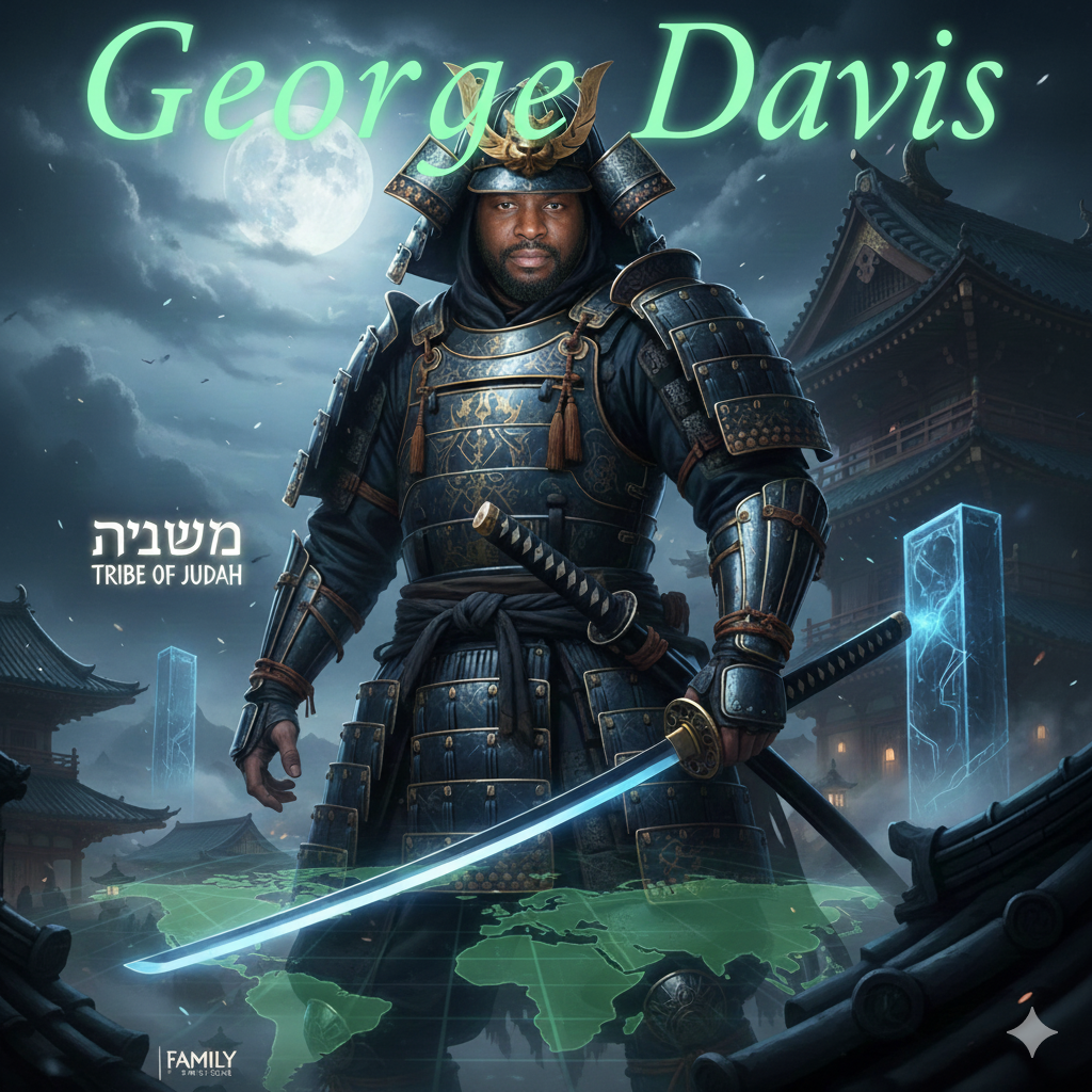 Symbolic samurai-style image of George