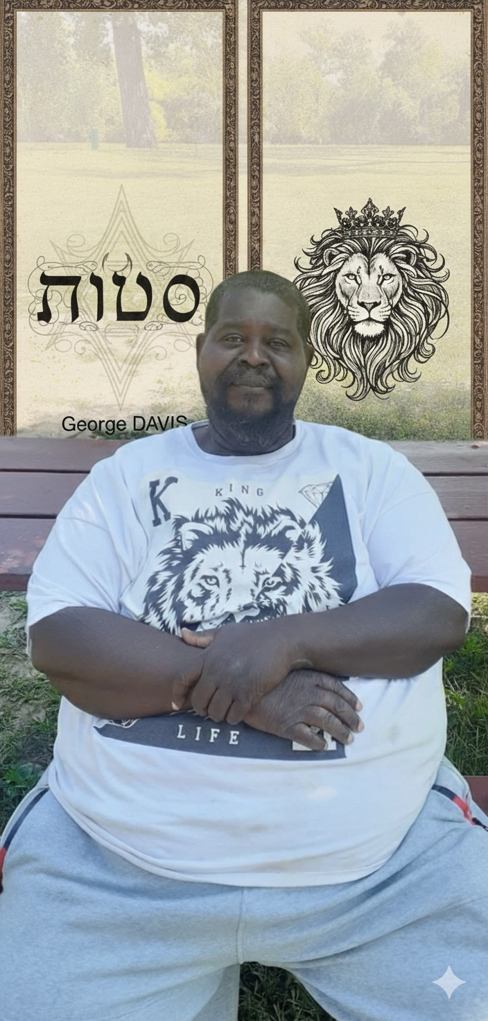 George Davis seated, strong and peaceful