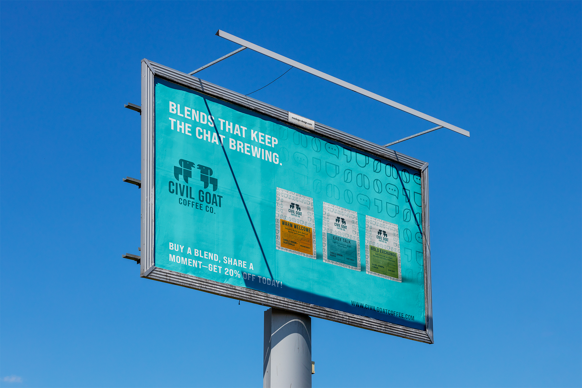 Civil Goat Coffee billboard ad design