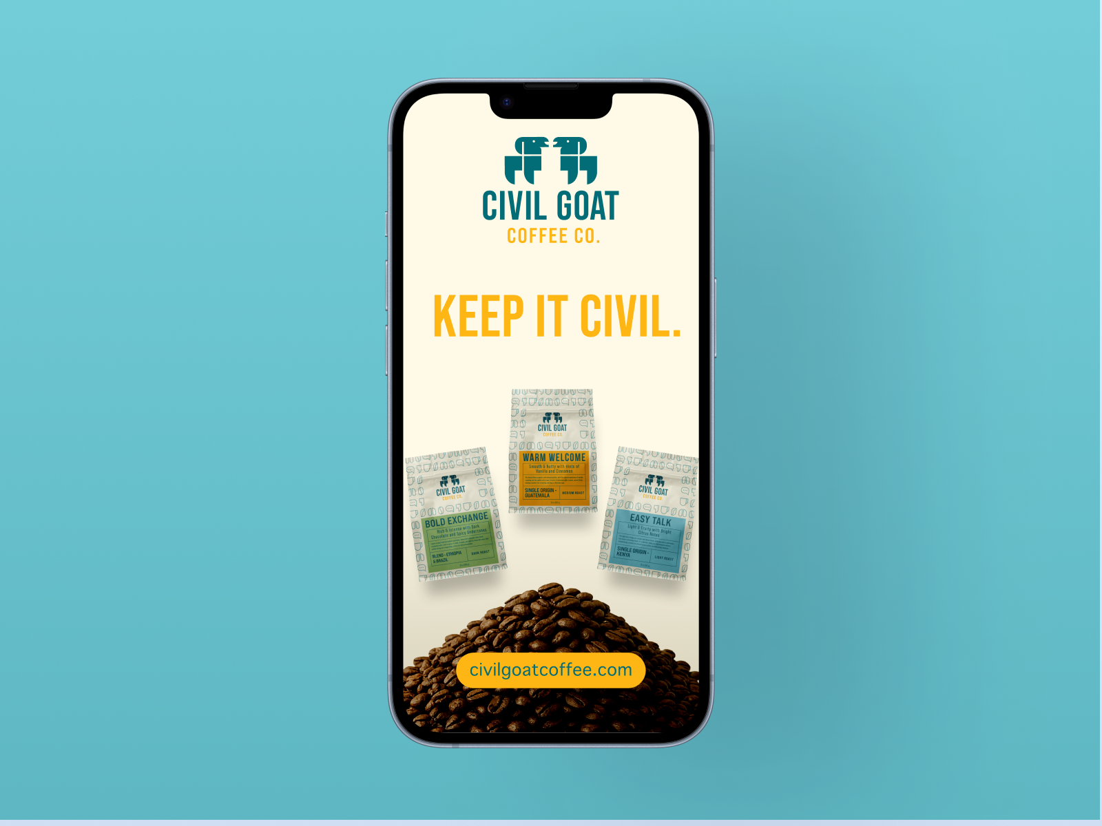 Civil Goat Coffee mobile advertisement