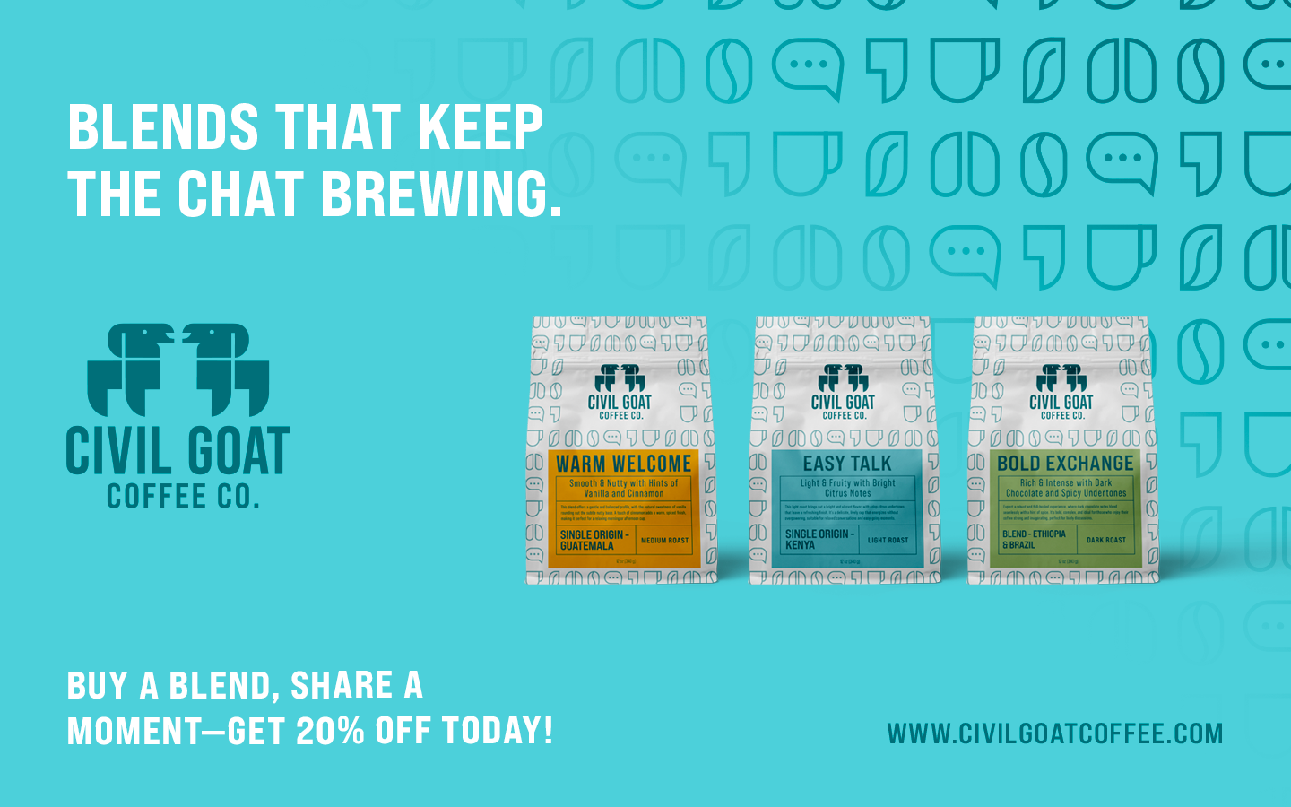 Civil Goat Coffee billboard advertisement