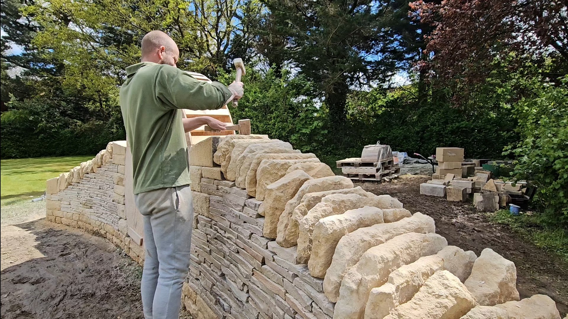 marcus working on drystone