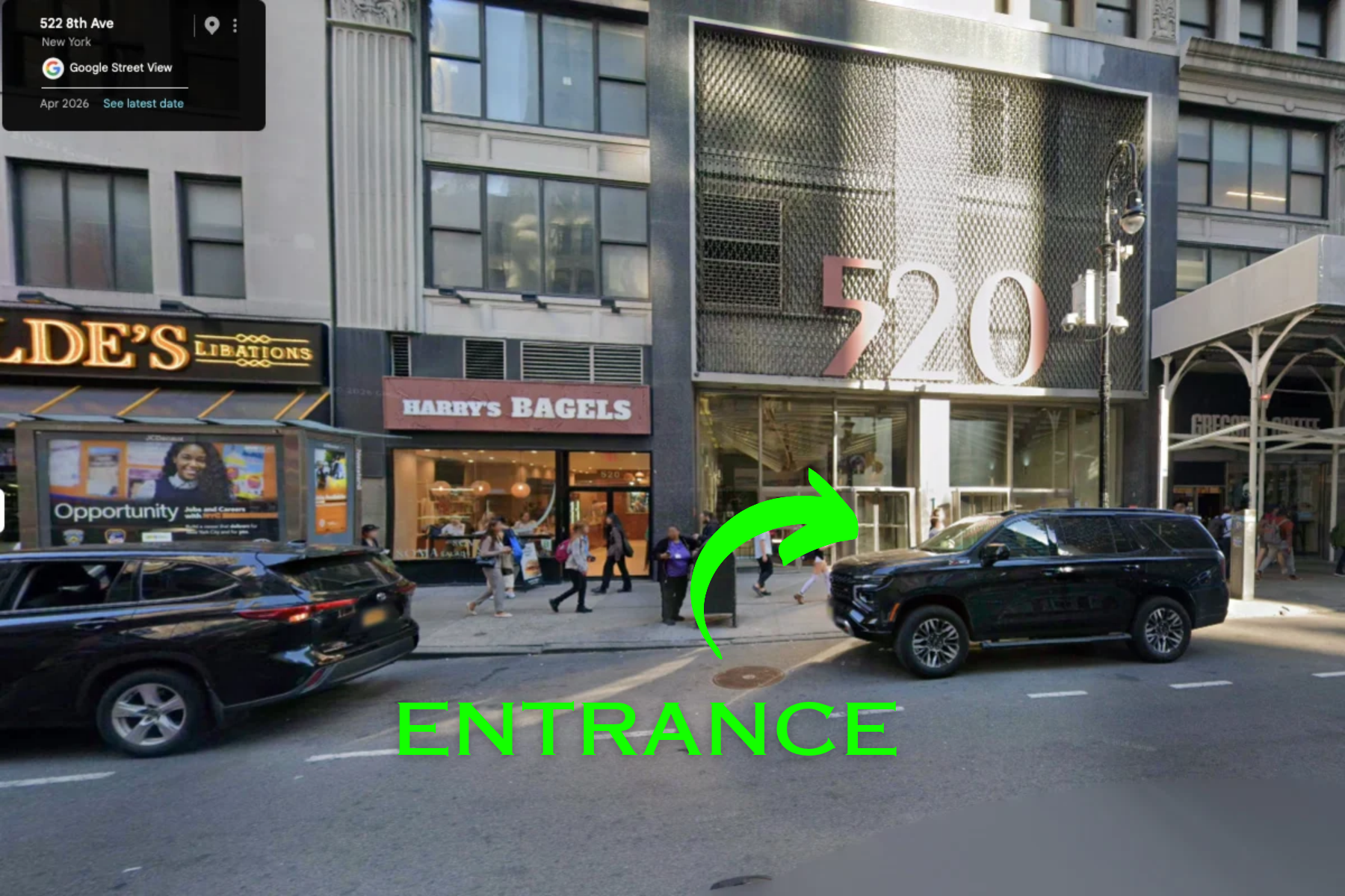 Large 520 entrance at 520 8th Avenue
