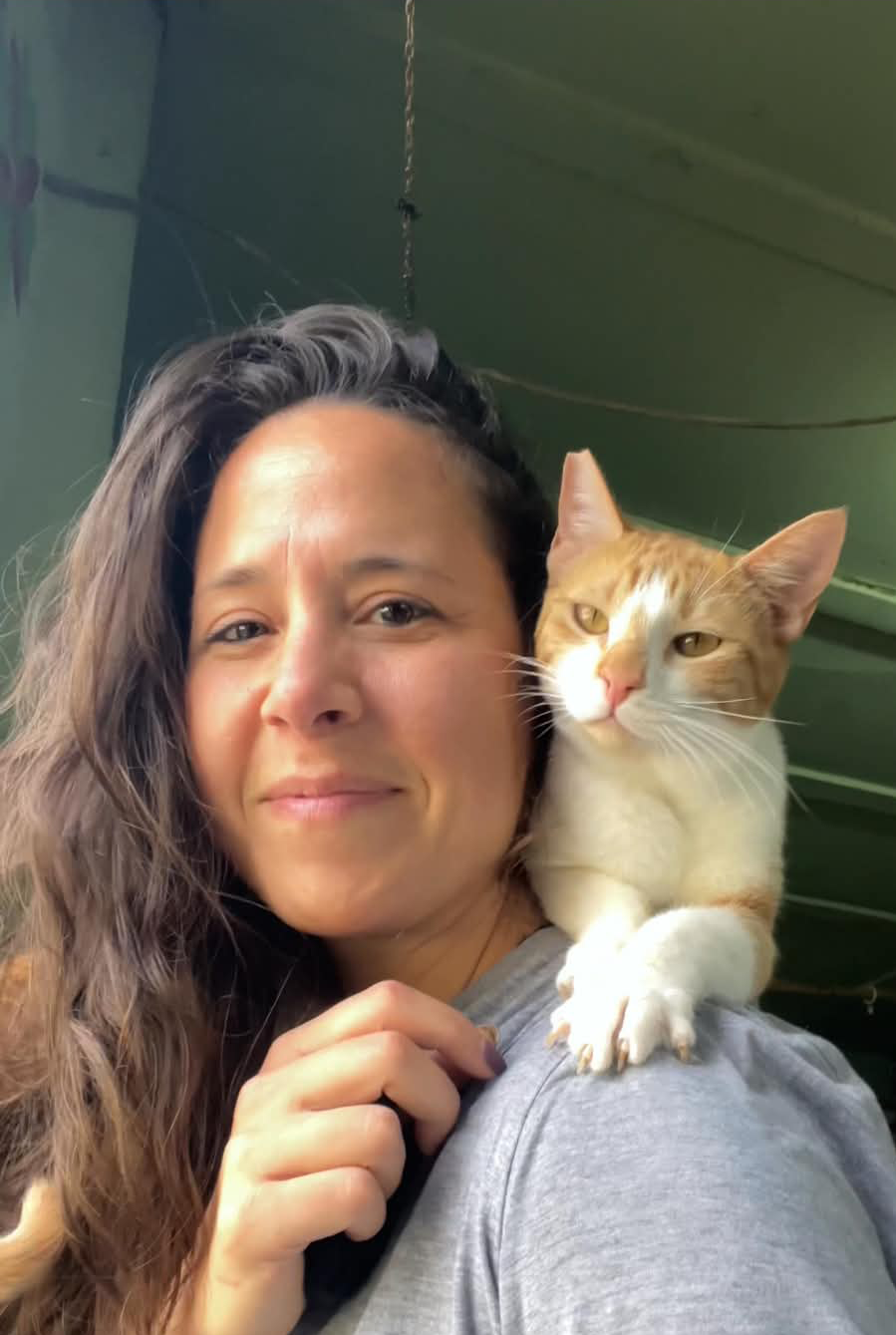 Chrisa with the cats