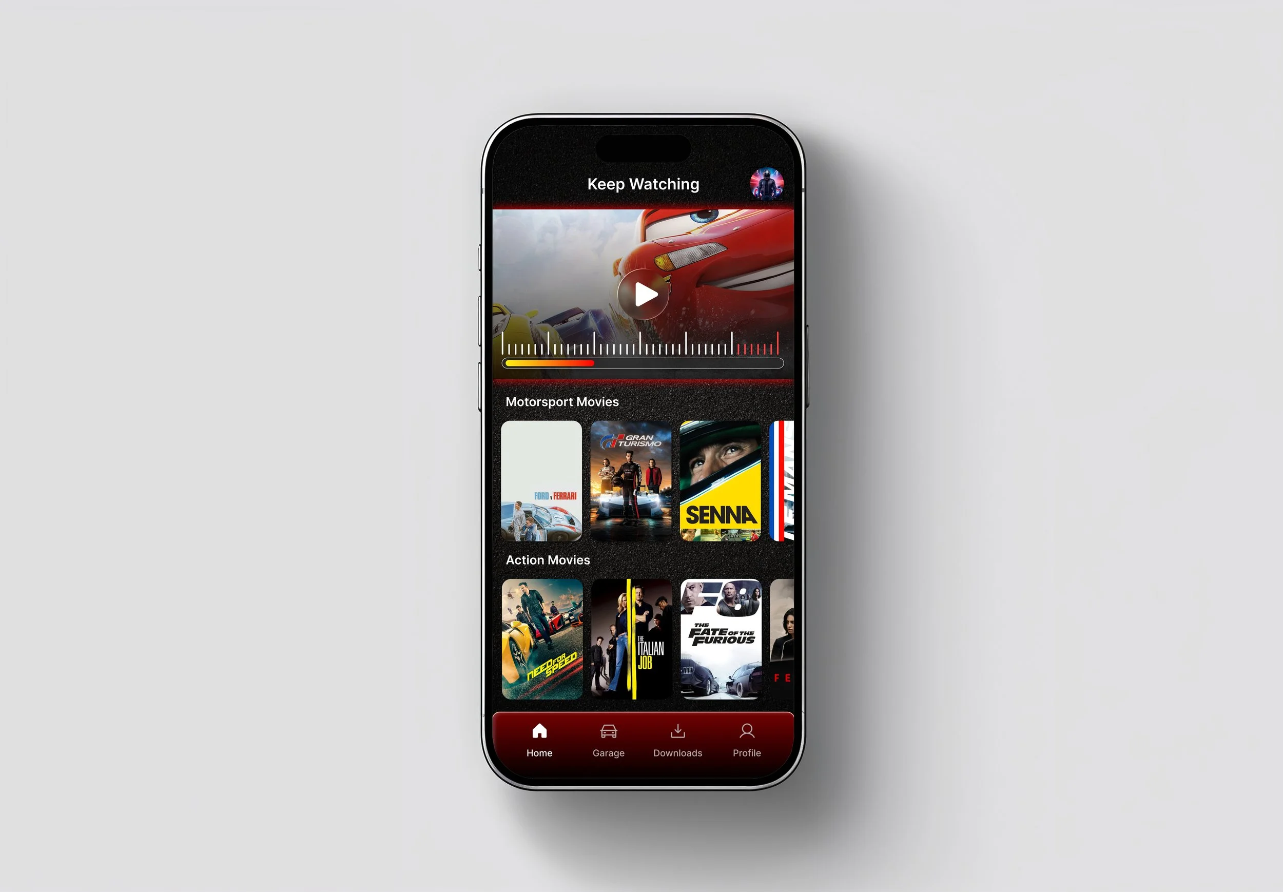 Mobile app home screen UI design