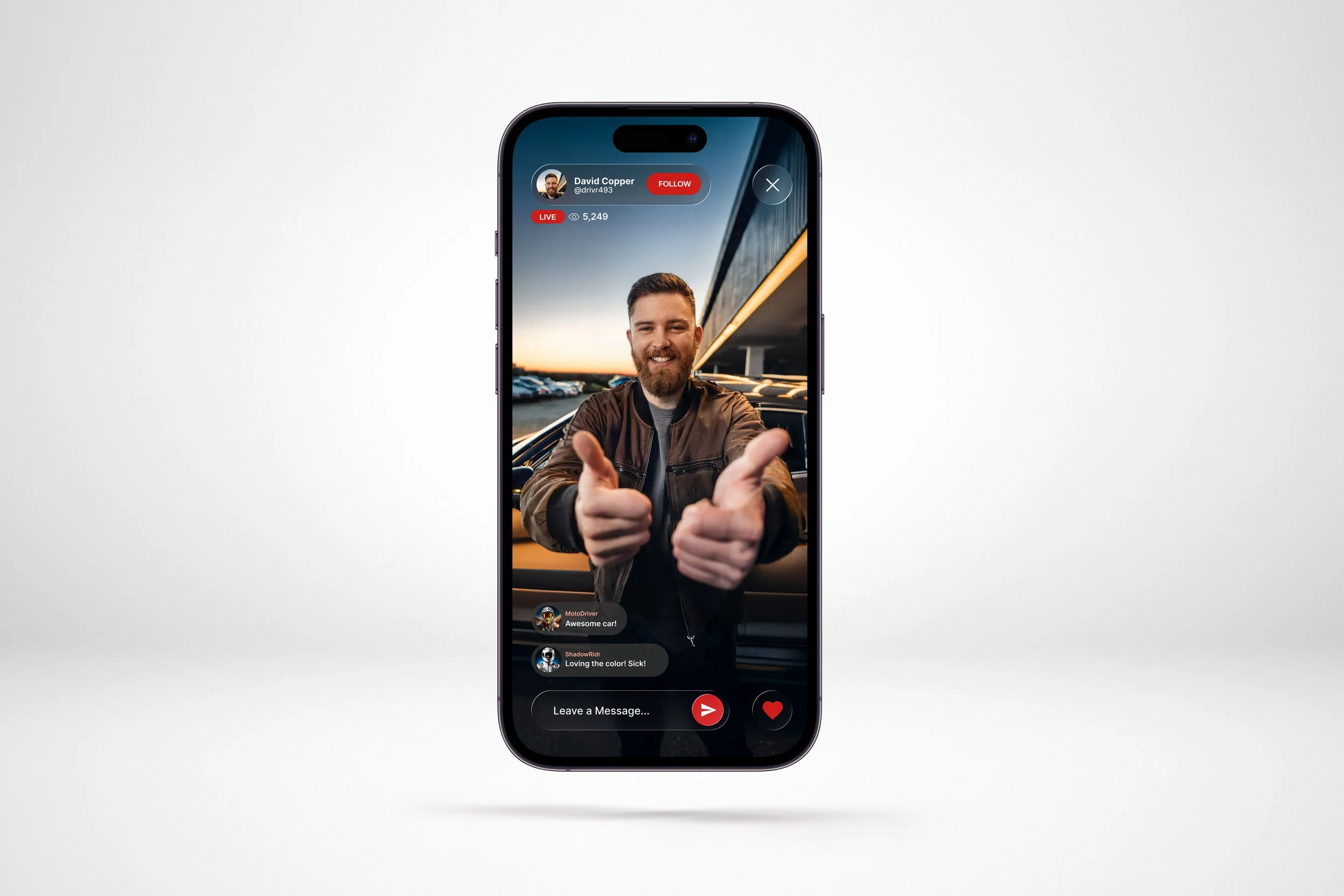 Live streaming UI design