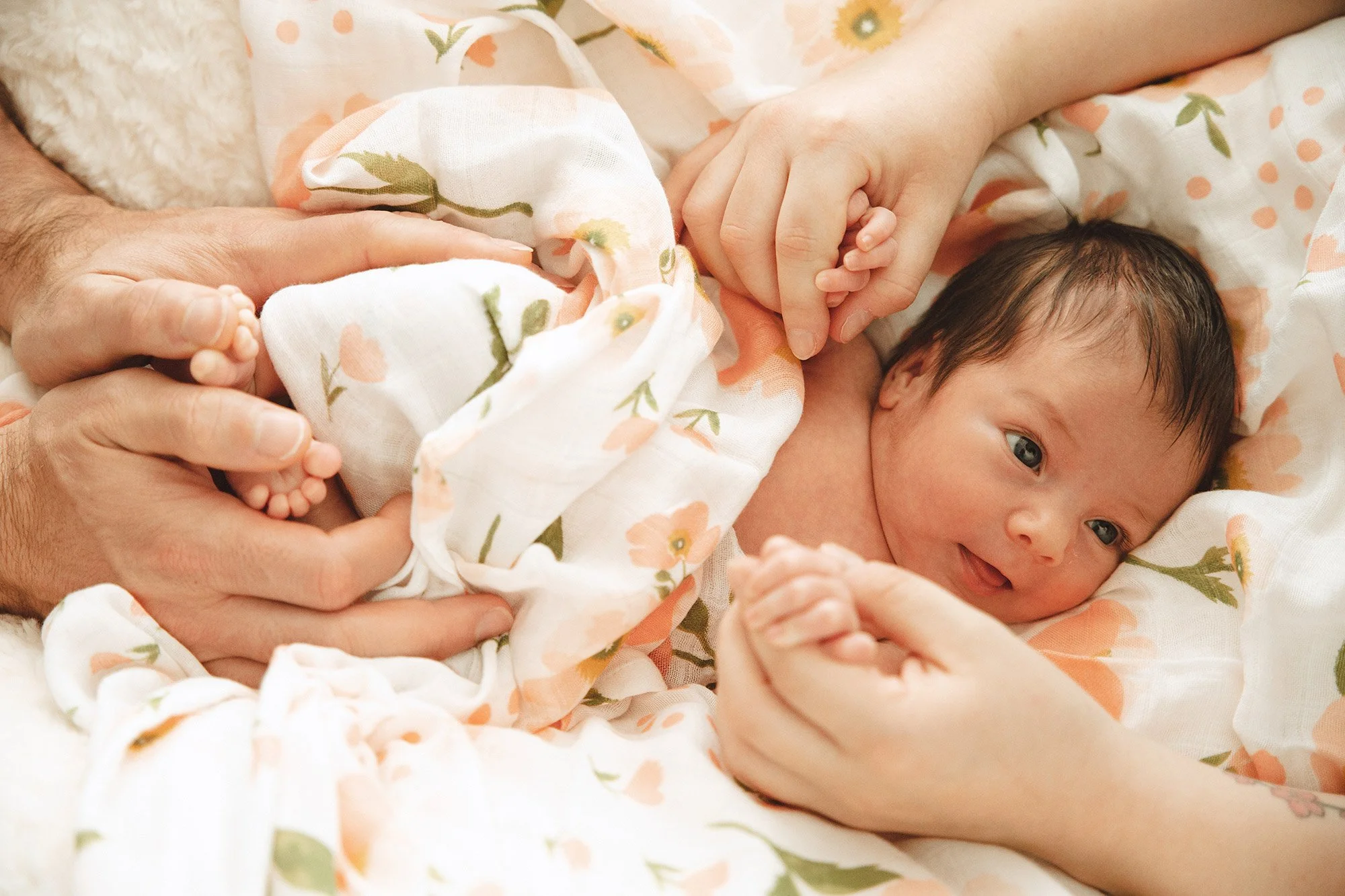 Brisbane newborn photographer — close up newborn portrait at Foxie Studio