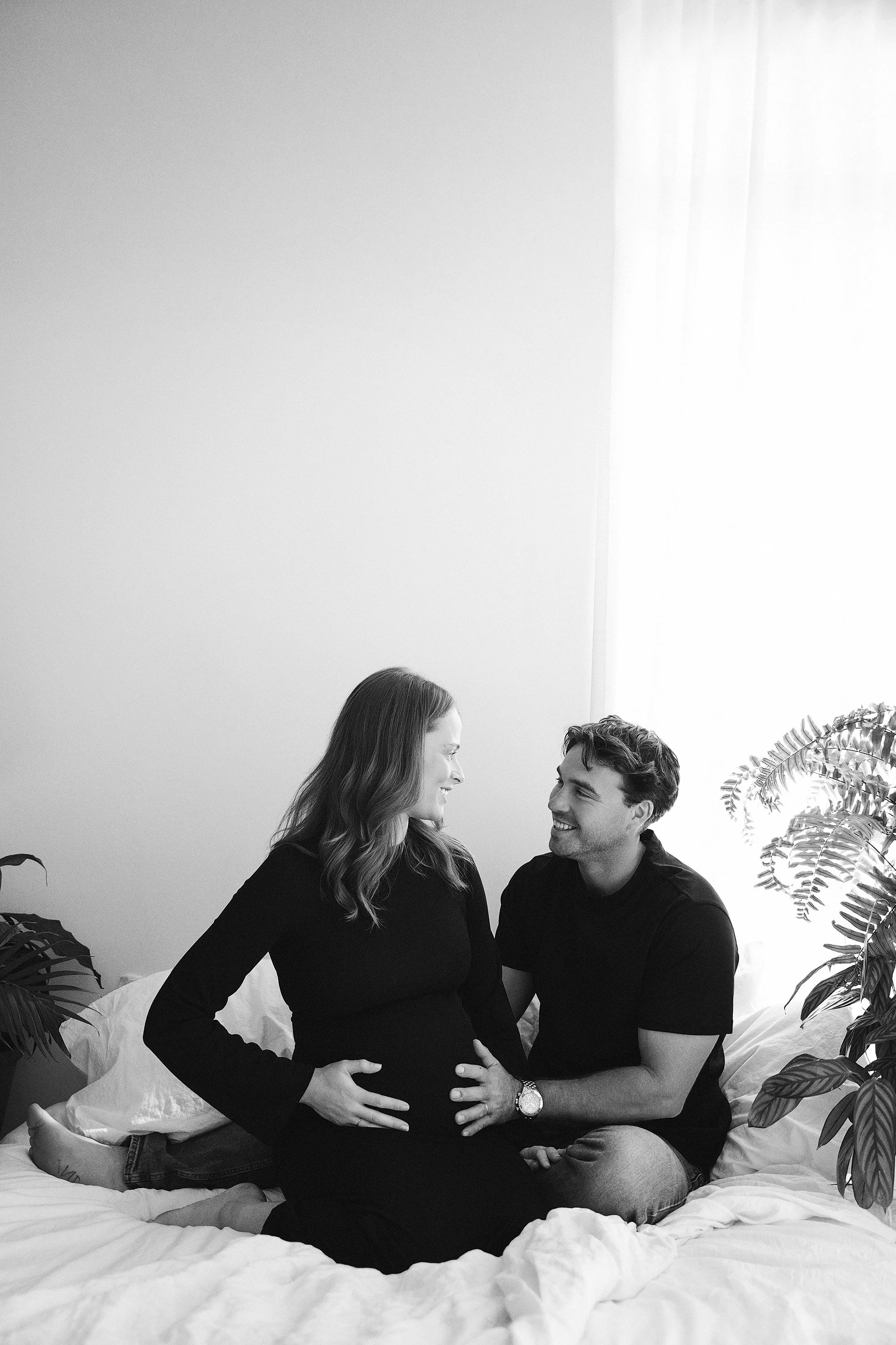 Brisbane maternity photography — couple portrait at Foxie Studio