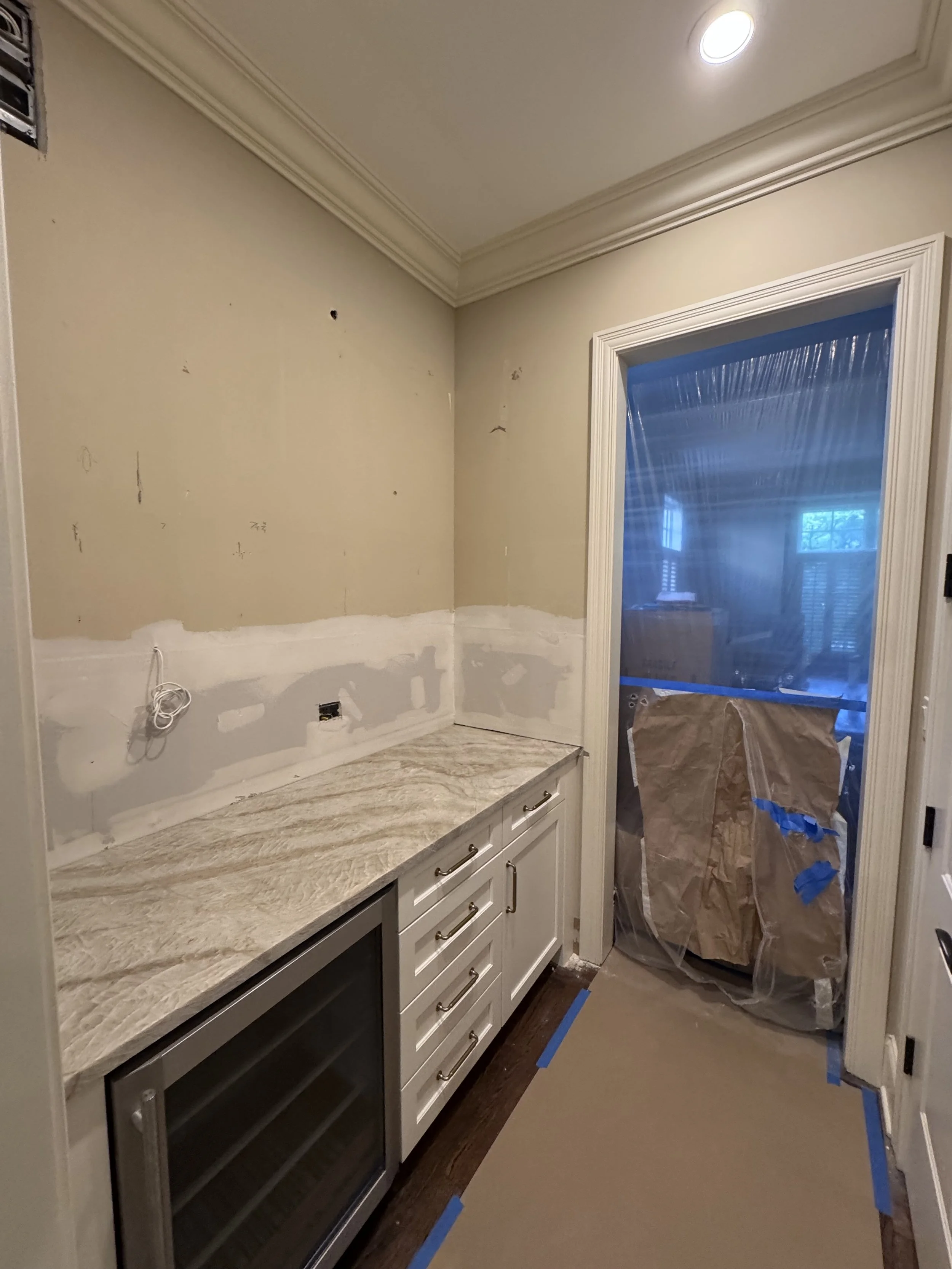 Ceiling and surface work preparation