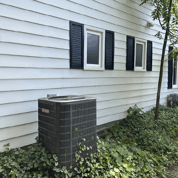 After a house wash was done on the siding, the siding is clean