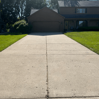 Expertly cleaned driveway done in Dewitt Mi
