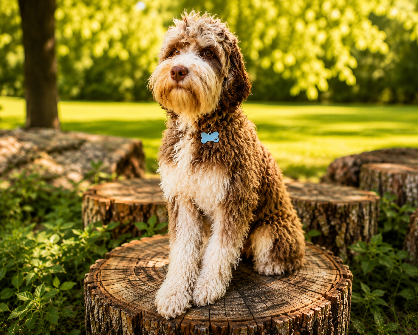 Ryder, a chocolate tricolor Australian Labradoodle dad in Anderson, Indiana