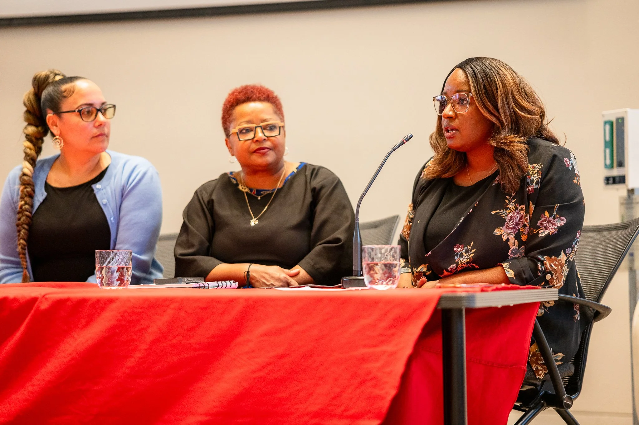 Clinicians and legal professionals exchanging perspectives.