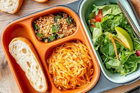 A healthy climate-friendly school lunch meal