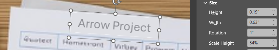 PowerPoint Picture Format > Arrange > Rotate menu