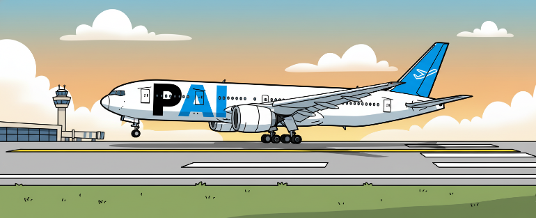 AI airplane image with incorrect runway markings